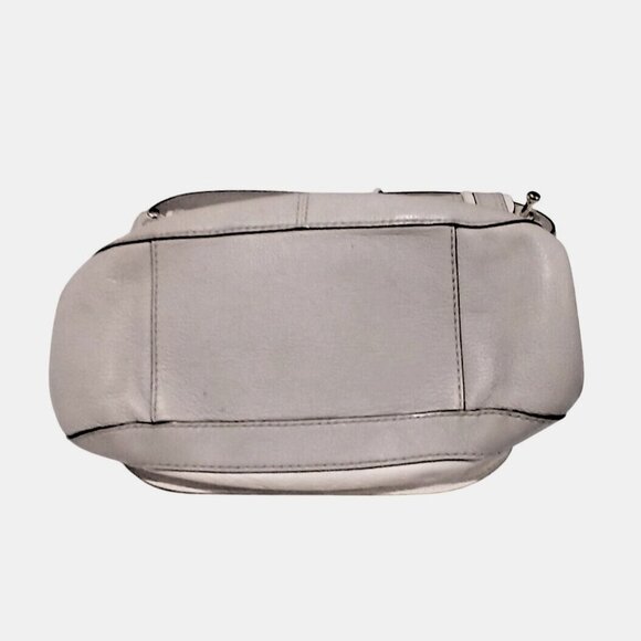 Kate Spade Leather Handbag Tassel Morter Pratt Street Rianne Neutral Gray White - Picture 7 of 12